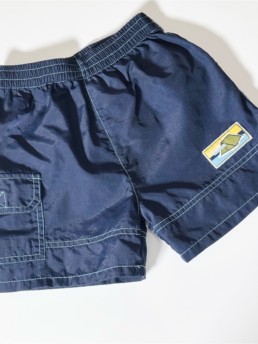 Vintage 90s Tortue Têtue Navy Blue Nylon Cargo Shorts size 3T Made in Canada